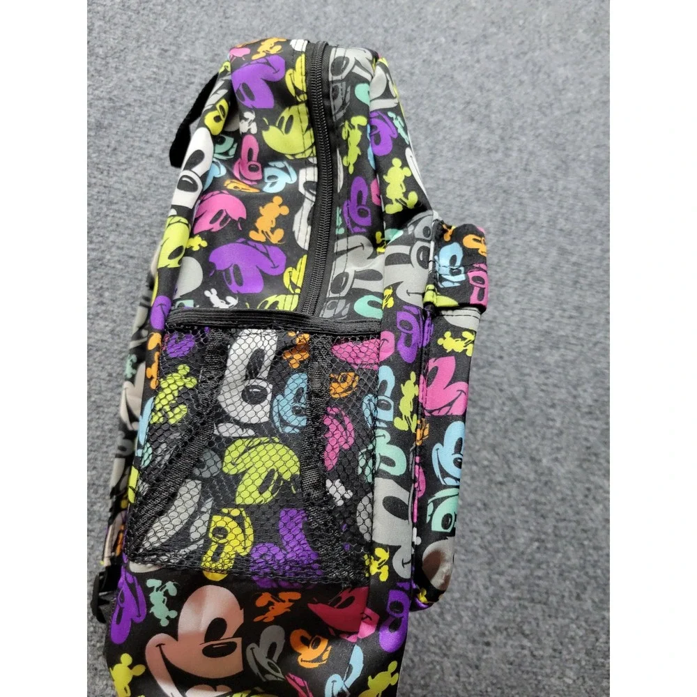 Disney Parks Mickey Mouse Neon Pop Art Backpack Black Multicolor RN 84167